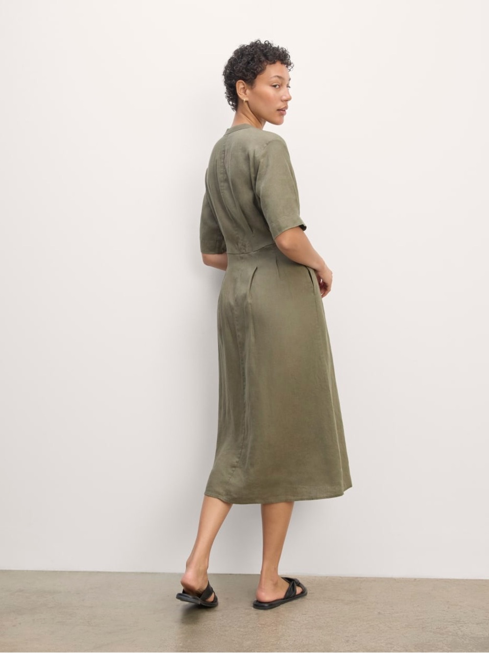 EVERLANE Size 4 New THE FROLIC DRESS IN LINEN - Picture 5 of 9